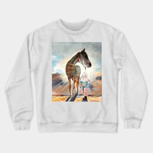 A kid and her horse Crewneck Sweatshirt